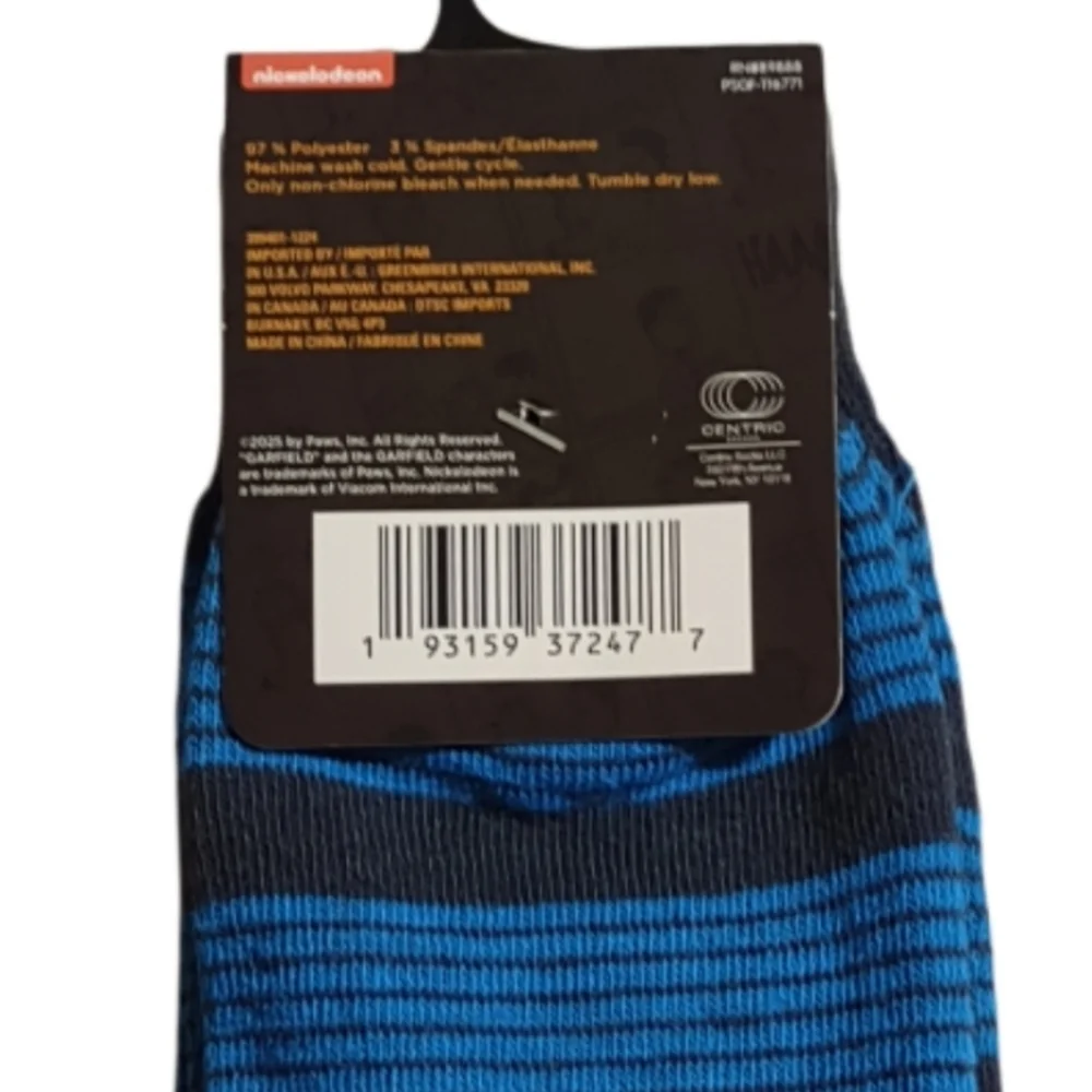 Garfield Striped Crew Socks Unisex Nostalgia Bundle And Save
